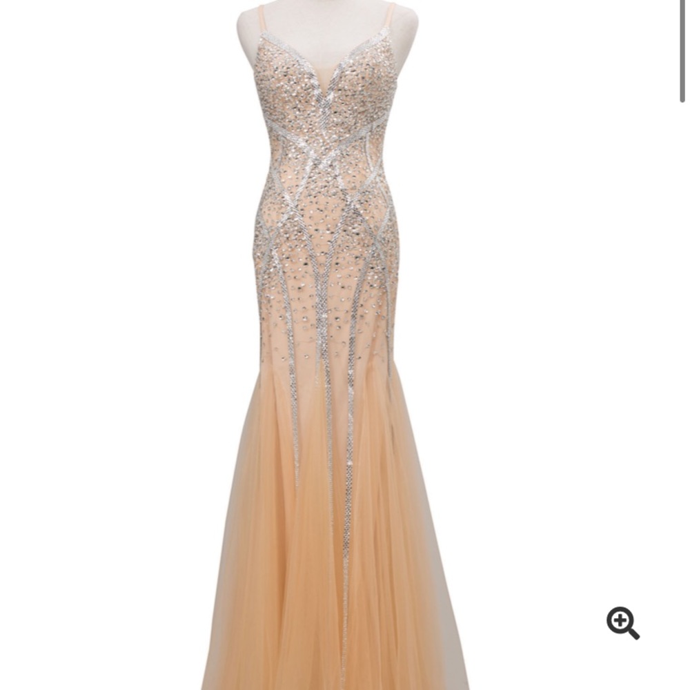 Nude Mermaid Prom Dress